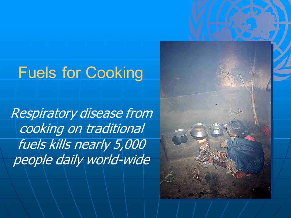 Fuels for Cooking Respiratory disease from cooking on traditional fuels kills nearly 5,000 people daily world-wide