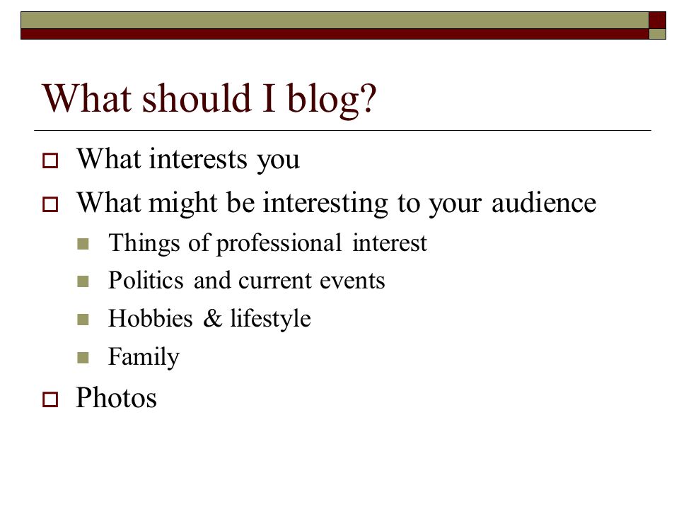 What should I blog.