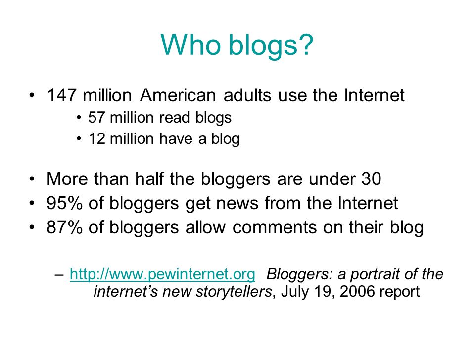 Who blogs.