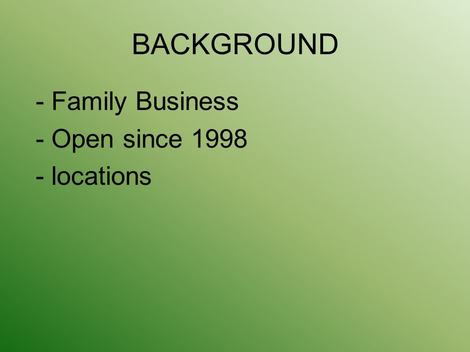 BACKGROUND - Family Business - Open since locations