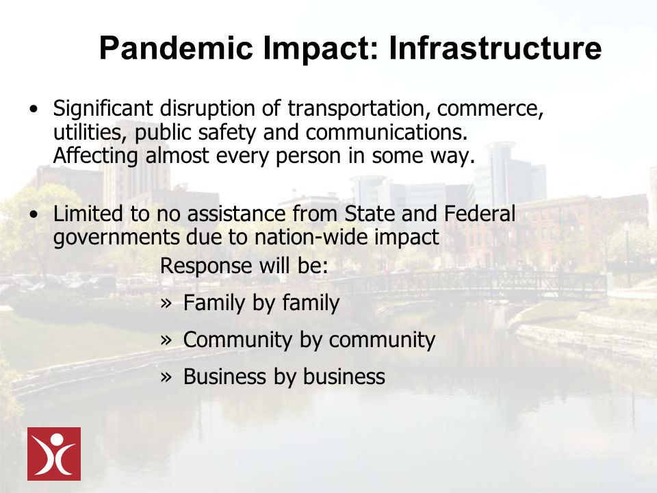 Pandemic Impact: Infrastructure Significant disruption of transportation, commerce, utilities, public safety and communications.