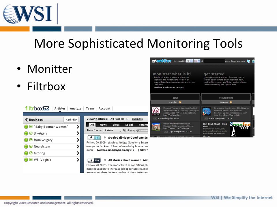 More Sophisticated Monitoring Tools Monitter Filtrbox