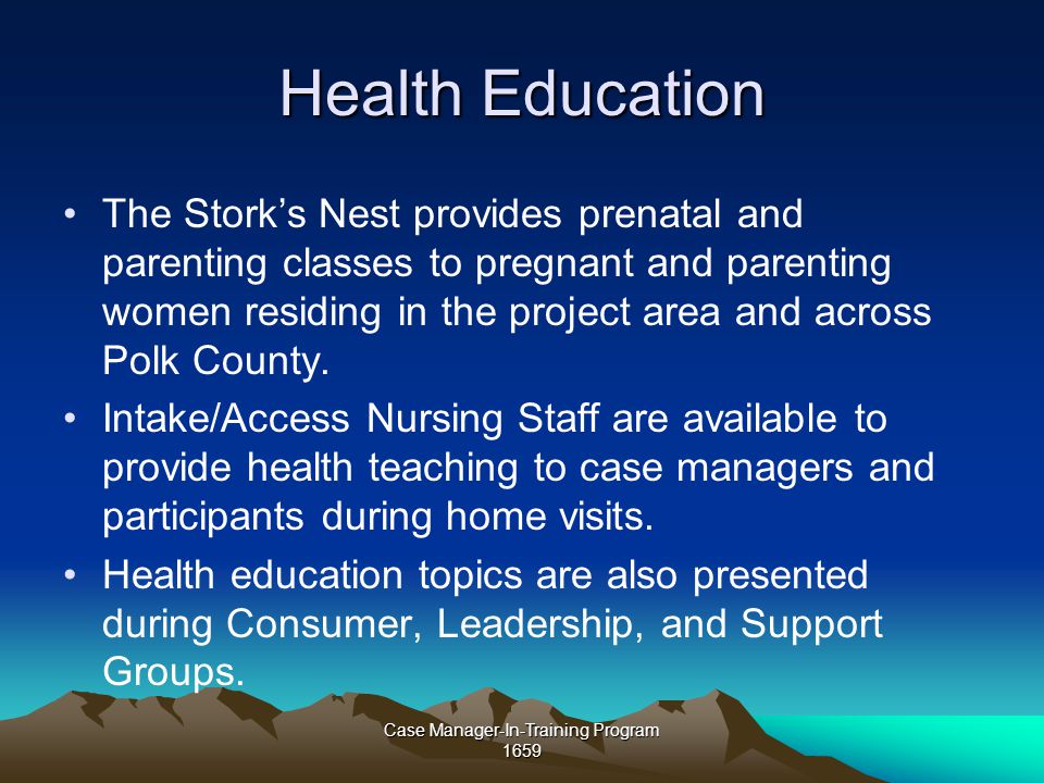 Case Manager In Training Program 1659 Case Manager In Training Program 1659 Health Education The Stork S Nest Provides Prenatal And