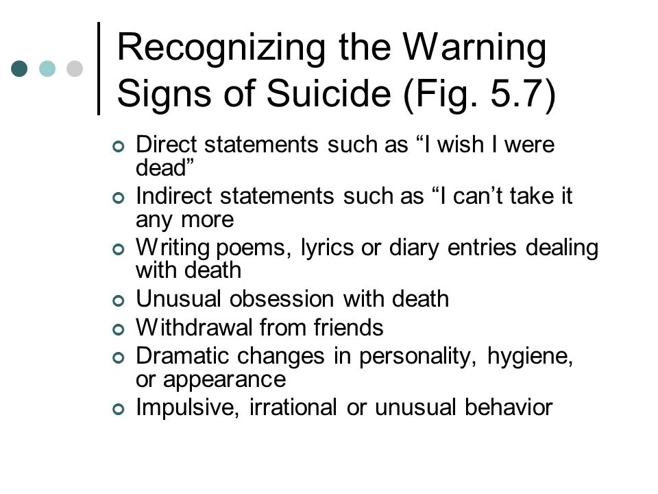 Recognizing the Warning Signs of Suicide (Fig.