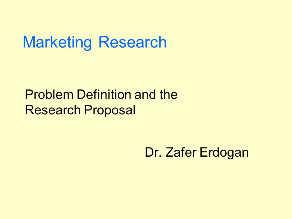 Marketing Research Proposal Examples