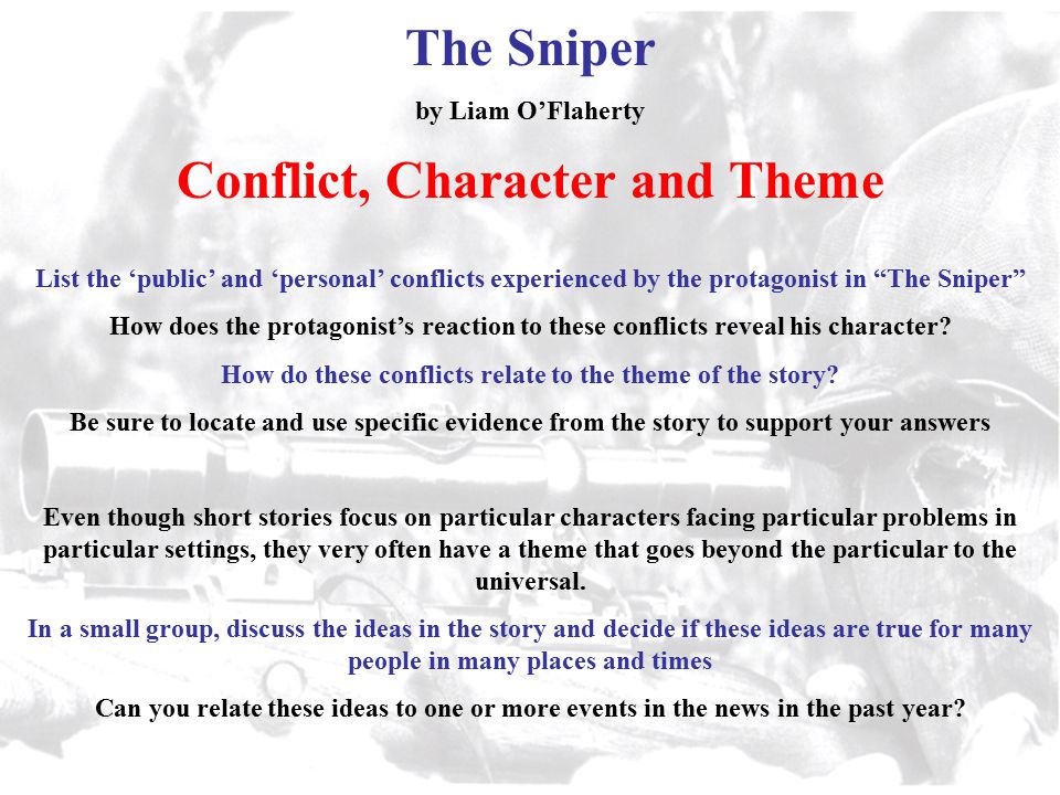 The sniper short story thesis statement the sniper essay topics