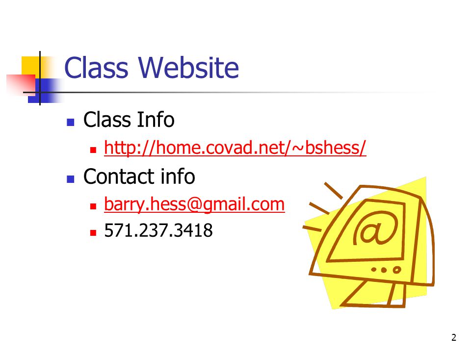 2 Class Website Class Info   Contact info