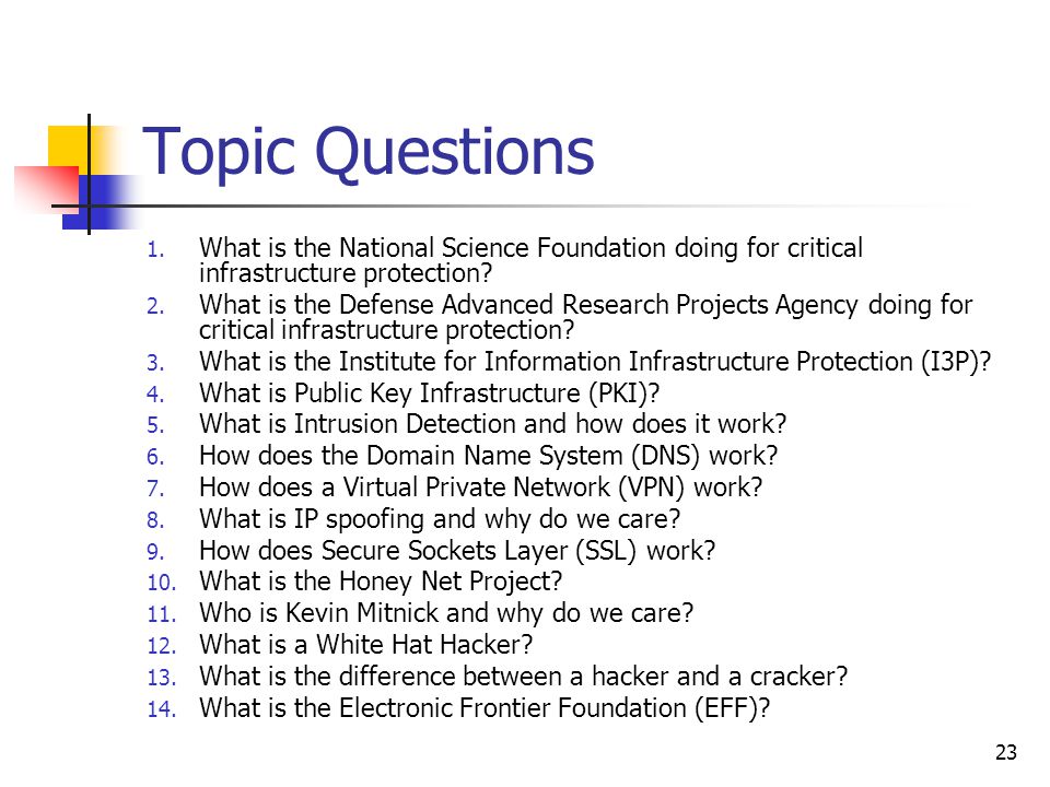 23 Topic Questions 1.