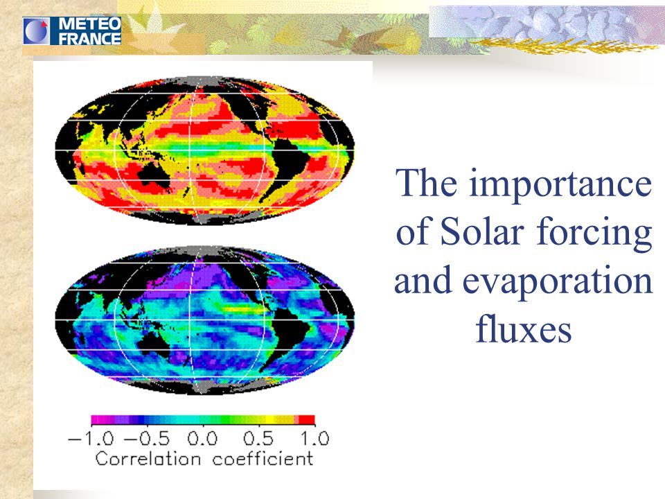 The importance of Solar forcing and evaporation fluxes
