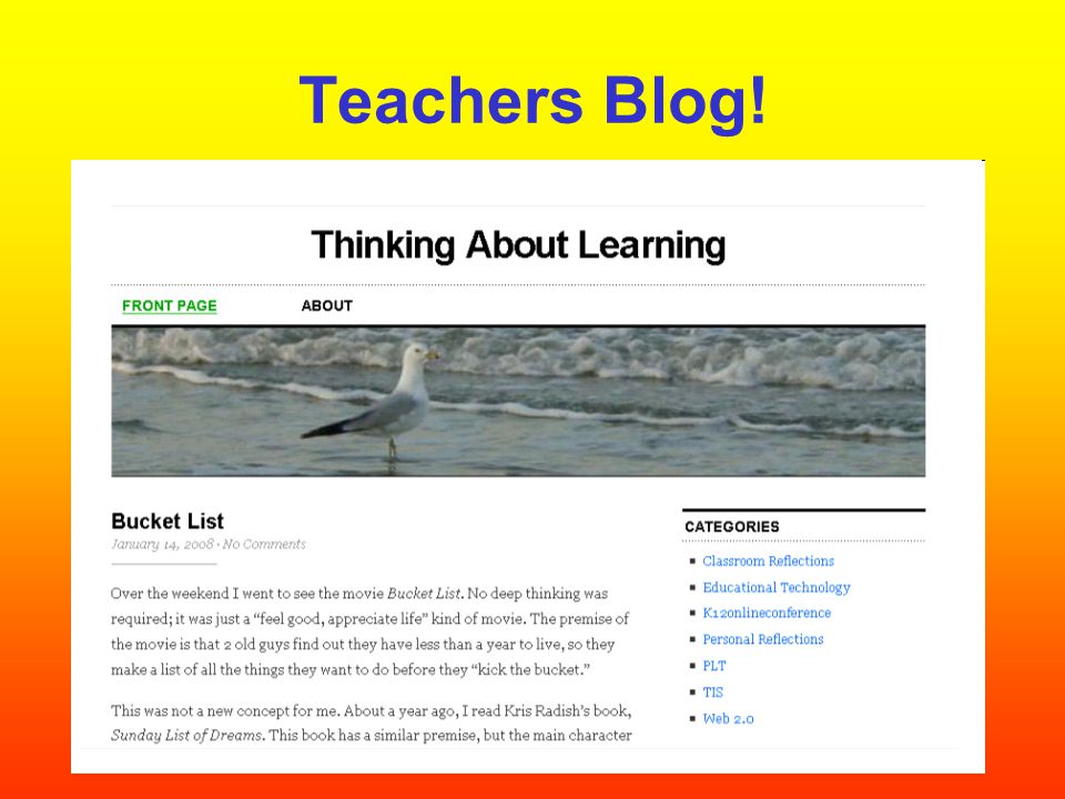 Teachers Blog!