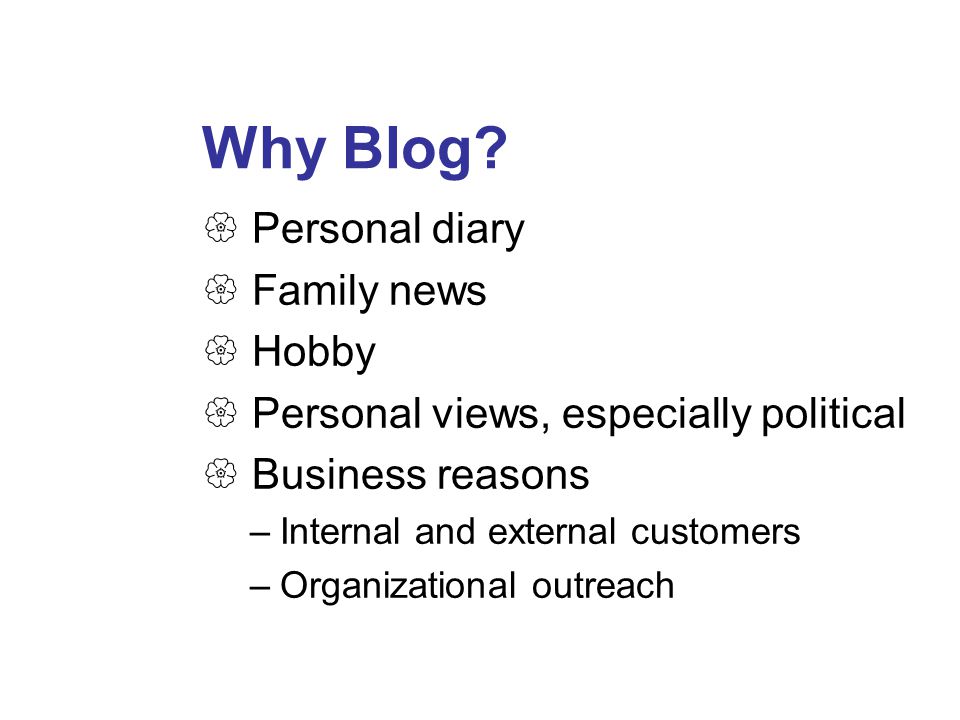 Why Blog.