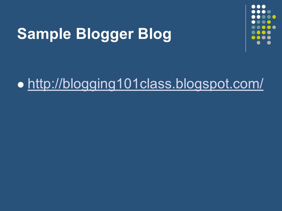 Sample Blogger Blog