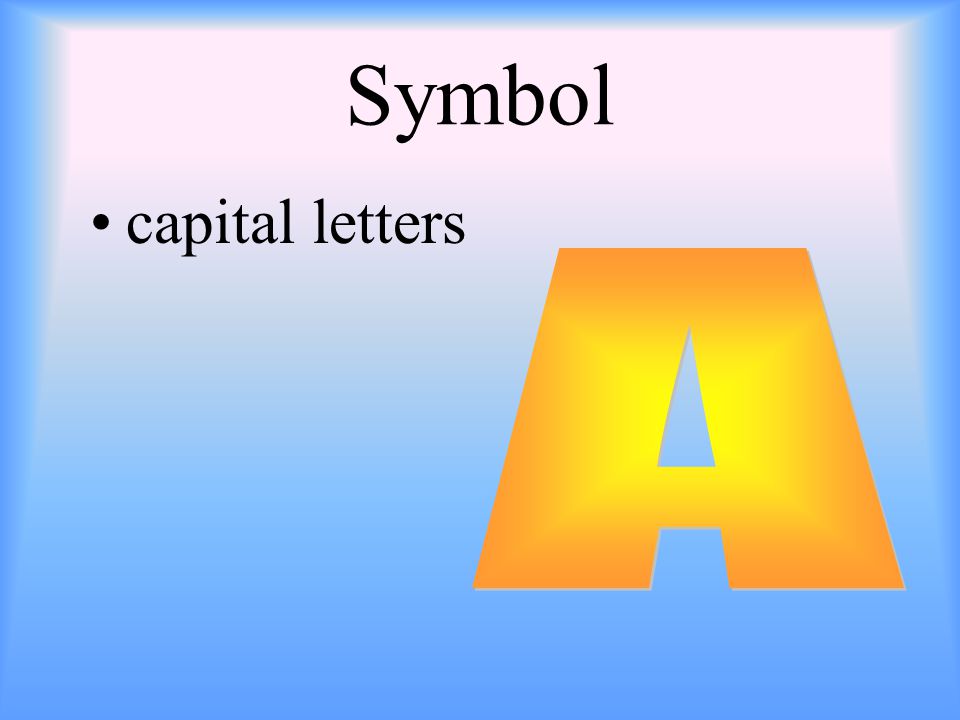 Symbol capital letters