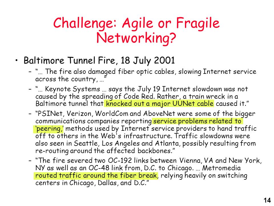 14 Challenge: Agile or Fragile Networking.