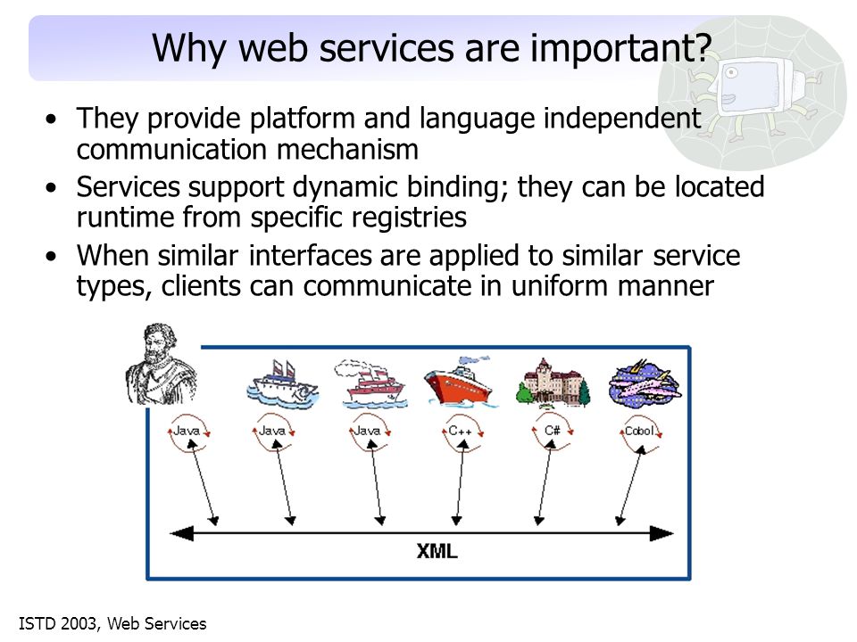 ISTD 2003, Web Services Why web services are important.
