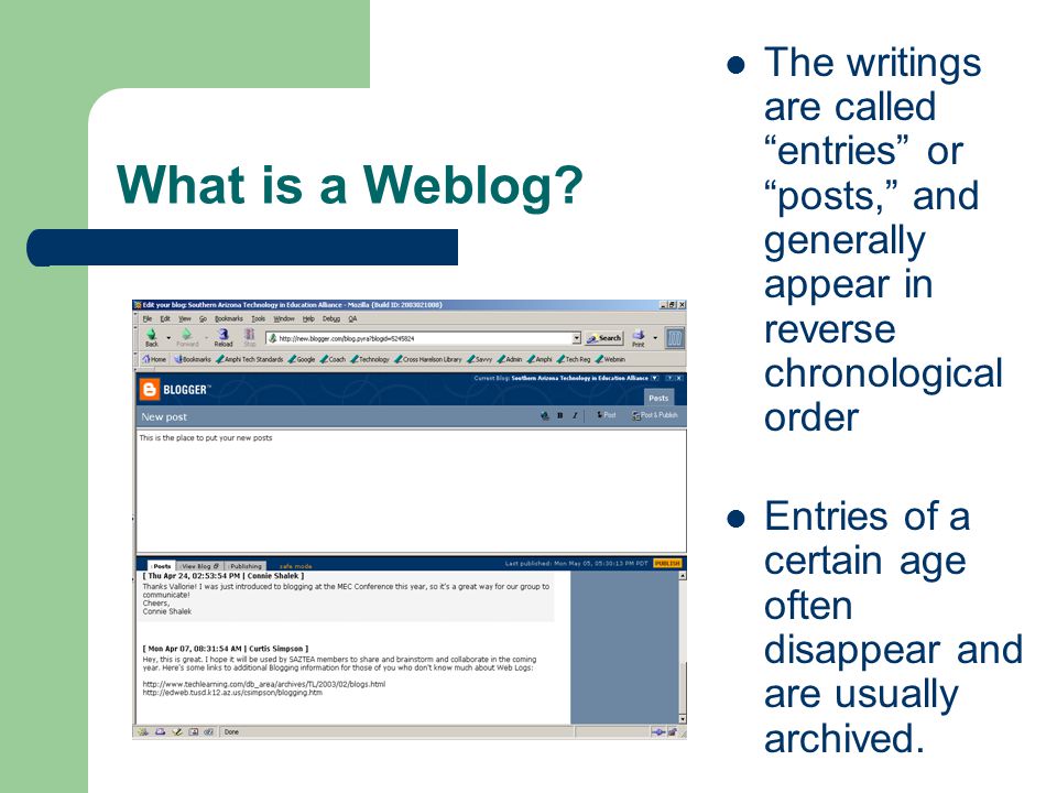 What is a Weblog.