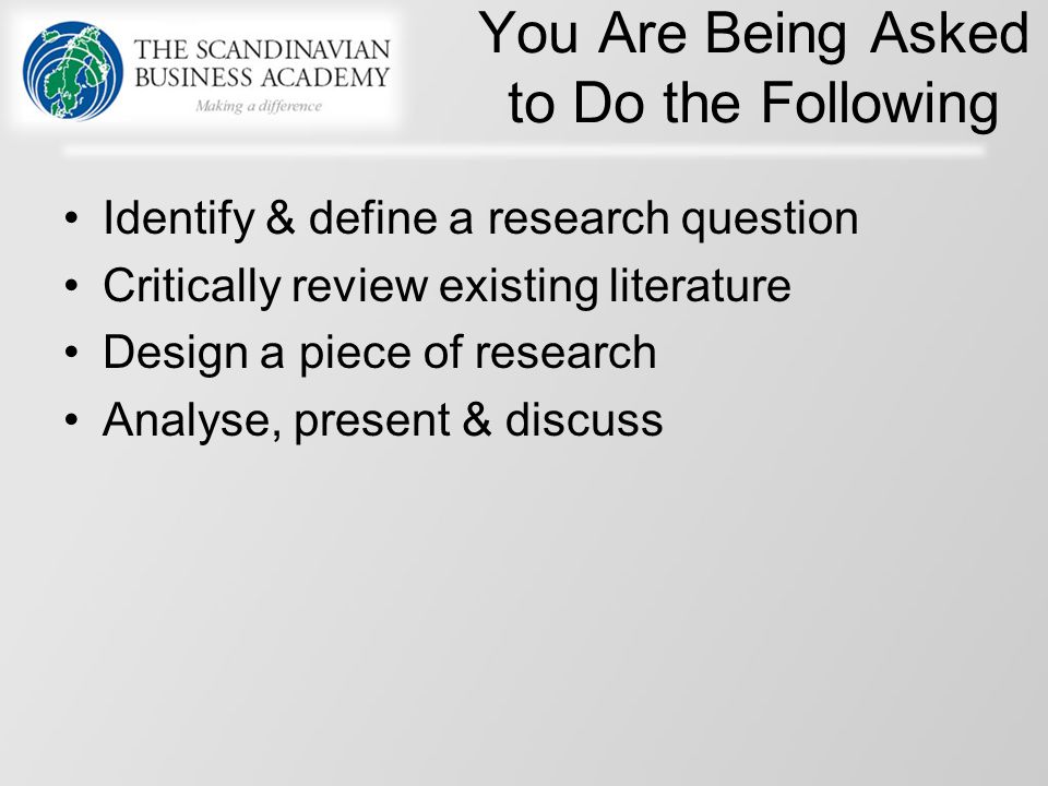 Doing A Dissertation