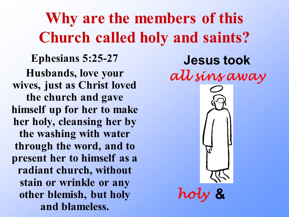 Why are the members of this Church called holy and saints.