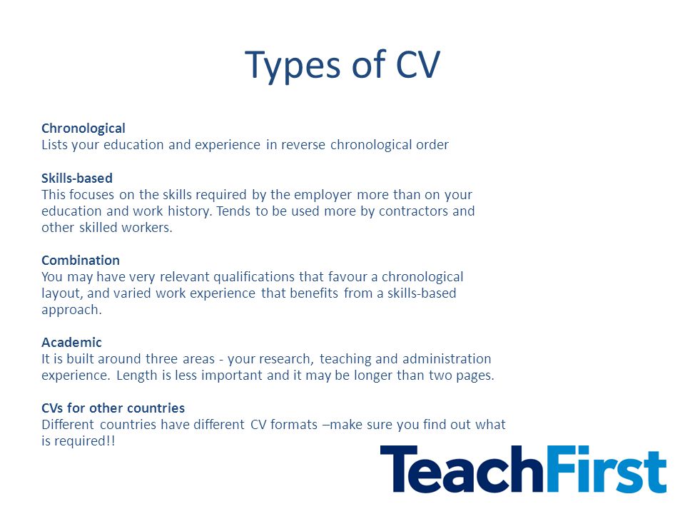 types of cv