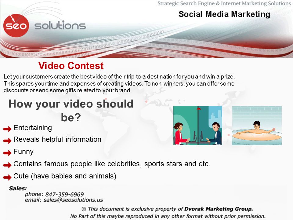 Let your customers create the best video of their trip to a destination for you and win a prize.