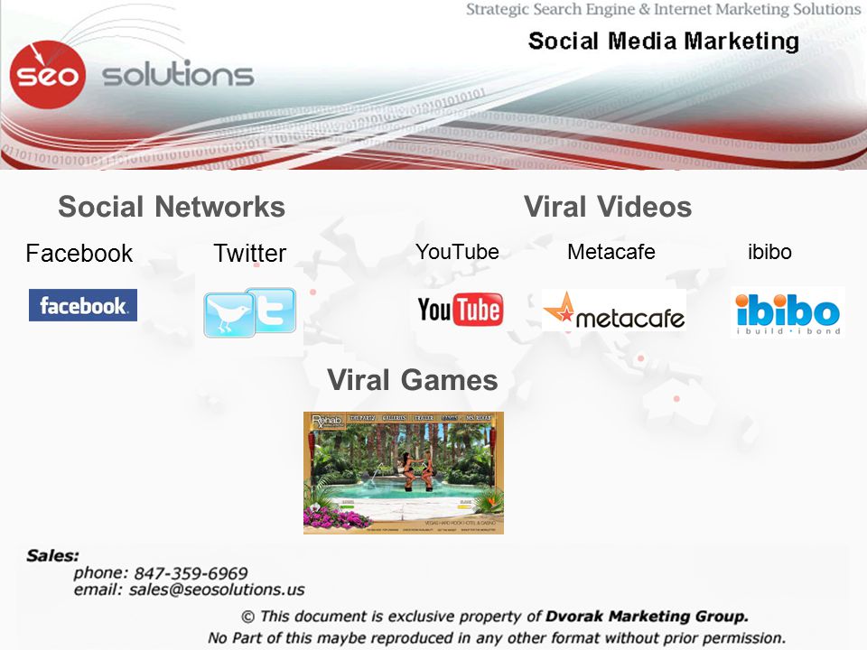 EFFECTIVE SOCIAL MEDIA MARKETING CHANNELS Social Networks FacebookTwitter Viral Videos YouTubeMetacafeibibo Viral Games
