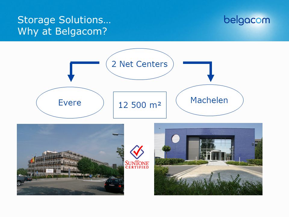 Storage Solutions… Why at Belgacom 2 Net Centers Evere Machelen m²
