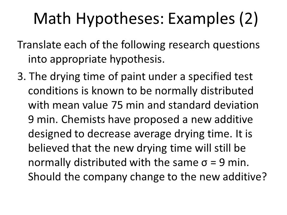 Hypothesis examples