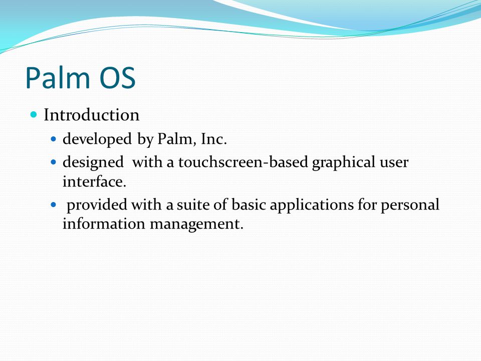 Palm OS Introduction developed by Palm, Inc.