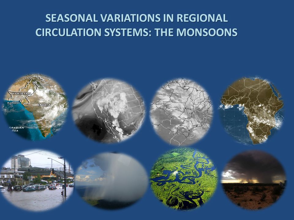 SEASONAL VARIATIONS IN REGIONAL CIRCULATION SYSTEMS: THE MONSOONS