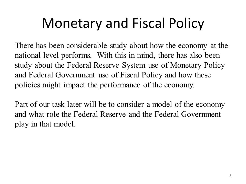 an introduction to the monetary and fiscal policies an introduction to the monetary and fiscal policies