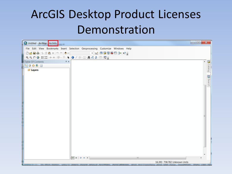 ArcGIS Desktop Product Licenses Demonstration