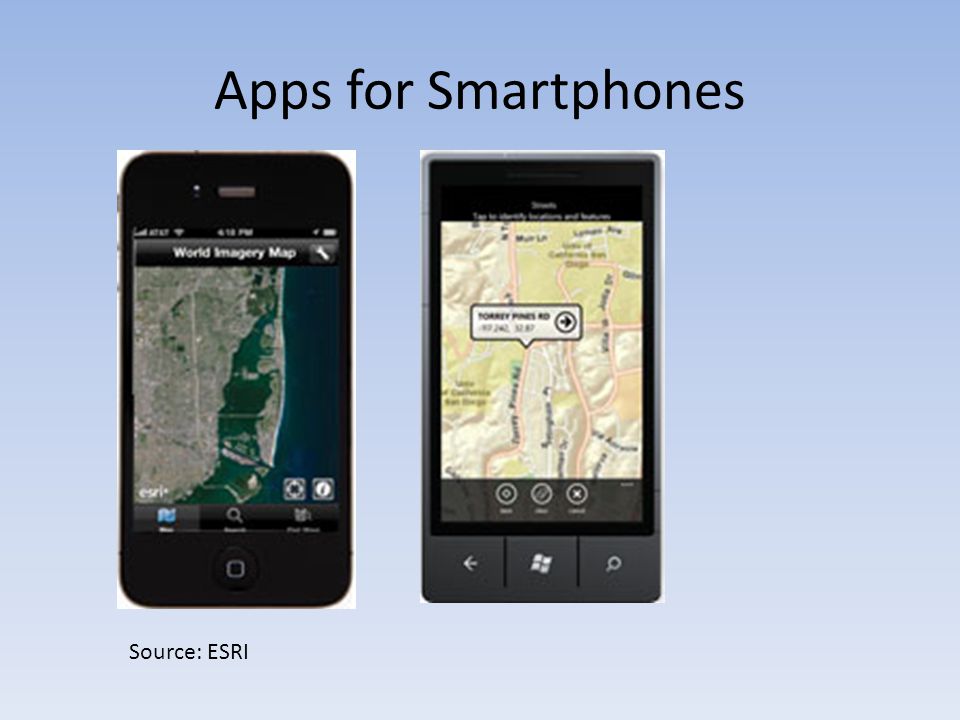 Apps for Smartphones Source: ESRI