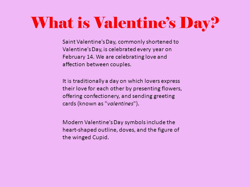 What is Valentine’s Day.