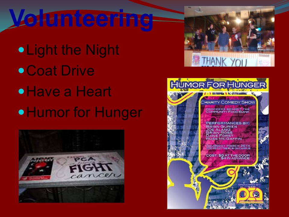 Volunteering Light the Night Coat Drive Have a Heart Humor for Hunger