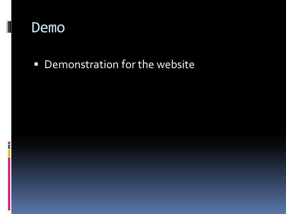 Demo  Demonstration for the website