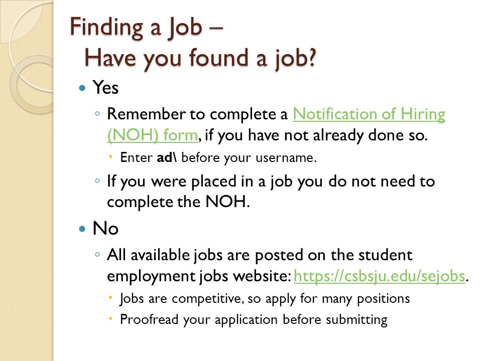 Finding a Job – Have you found a job.