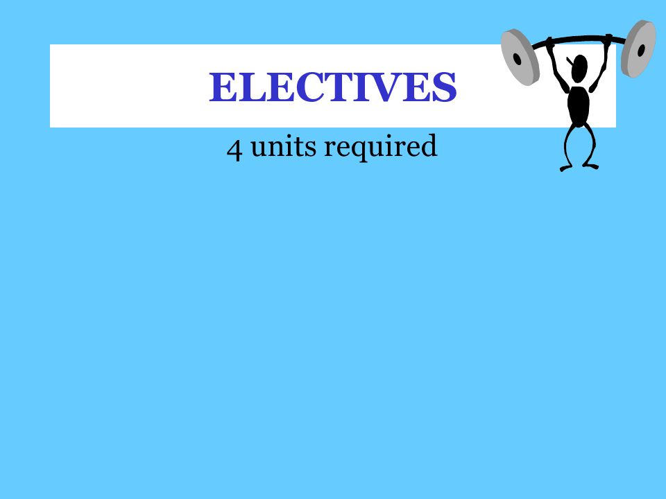 ELECTIVES 4 units required