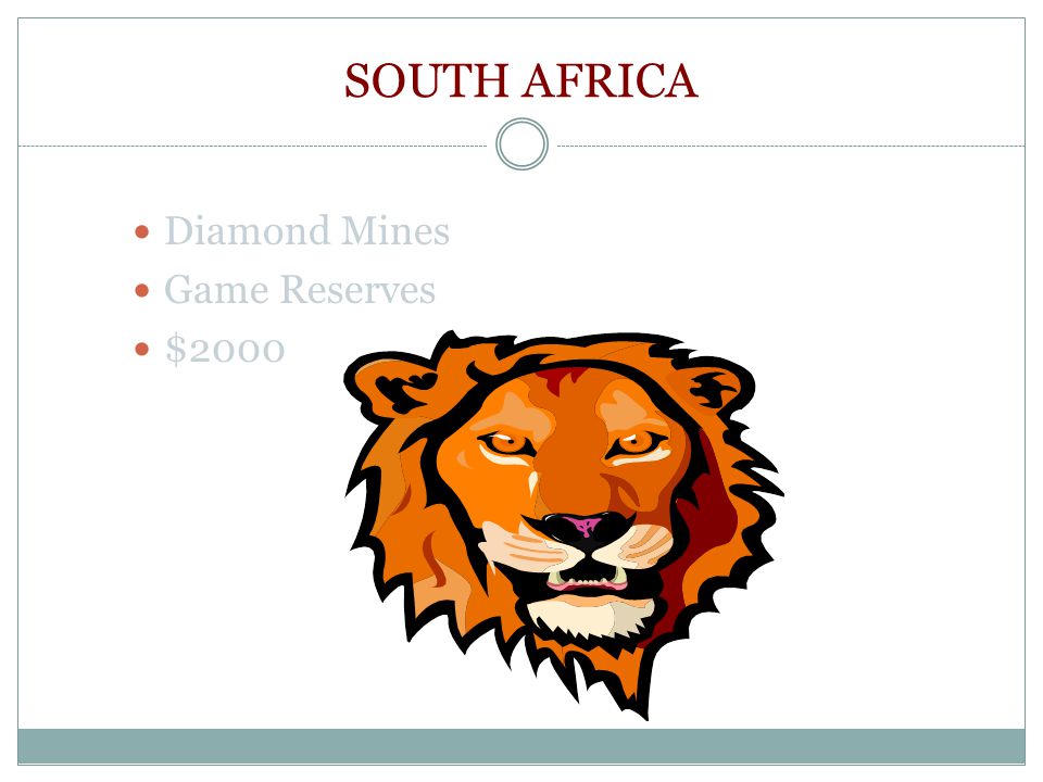 SOUTH AFRICA Diamond Mines Game Reserves $2000