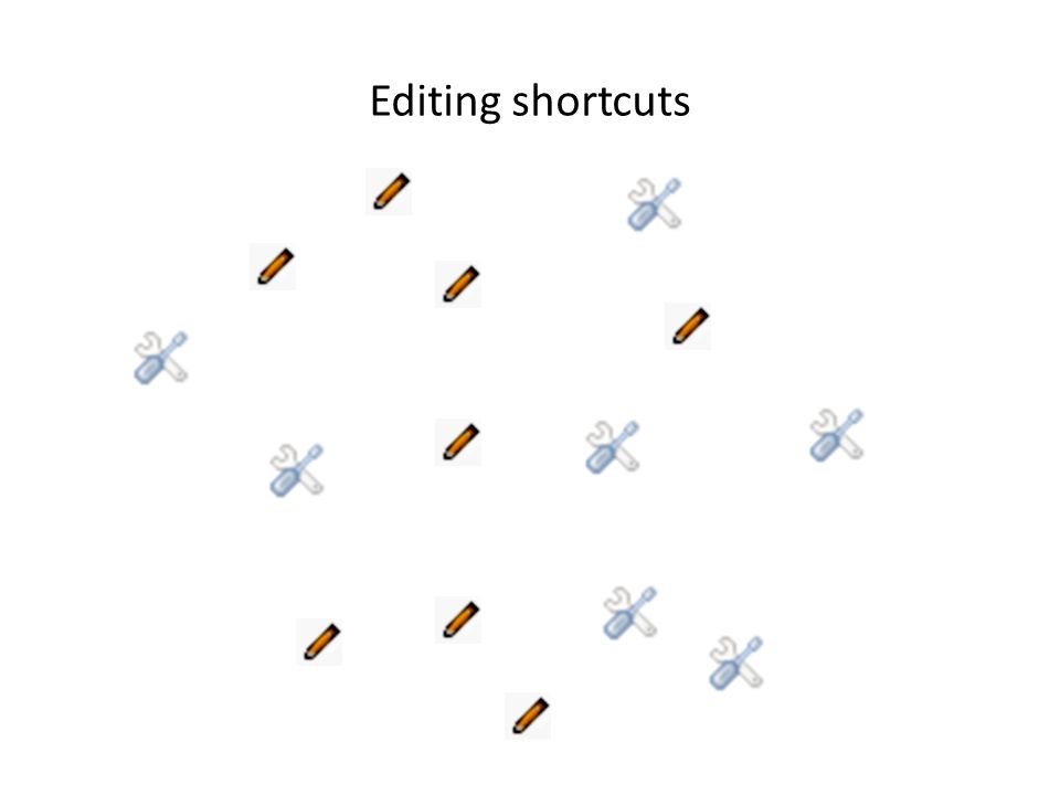 Editing shortcuts