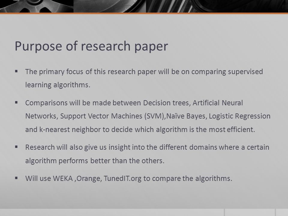 Algorithm research paper