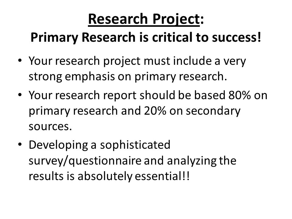 primary research project primary research project