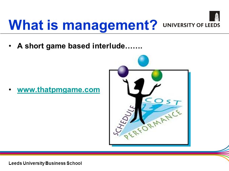 Leeds University Business School What is management.