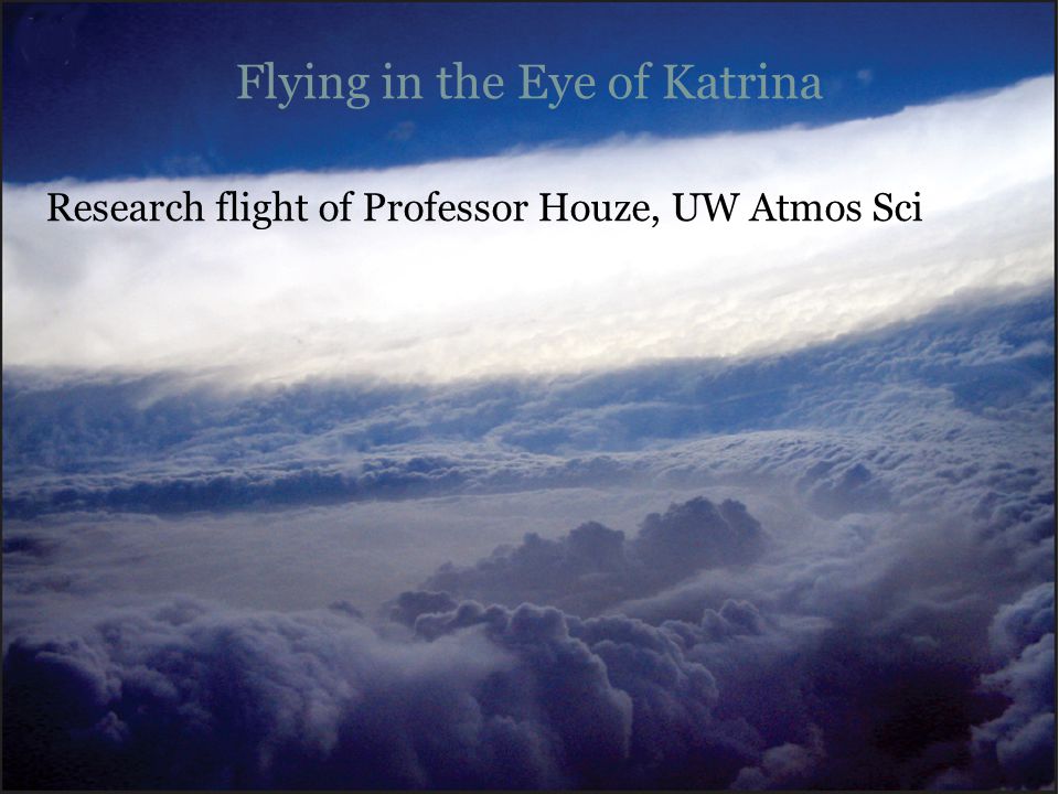 Flying in the Eye of Katrina Research flight of Professor Houze, UW Atmos Sci