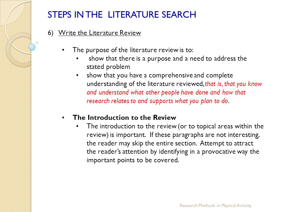 Steps To Writing A Literature Review