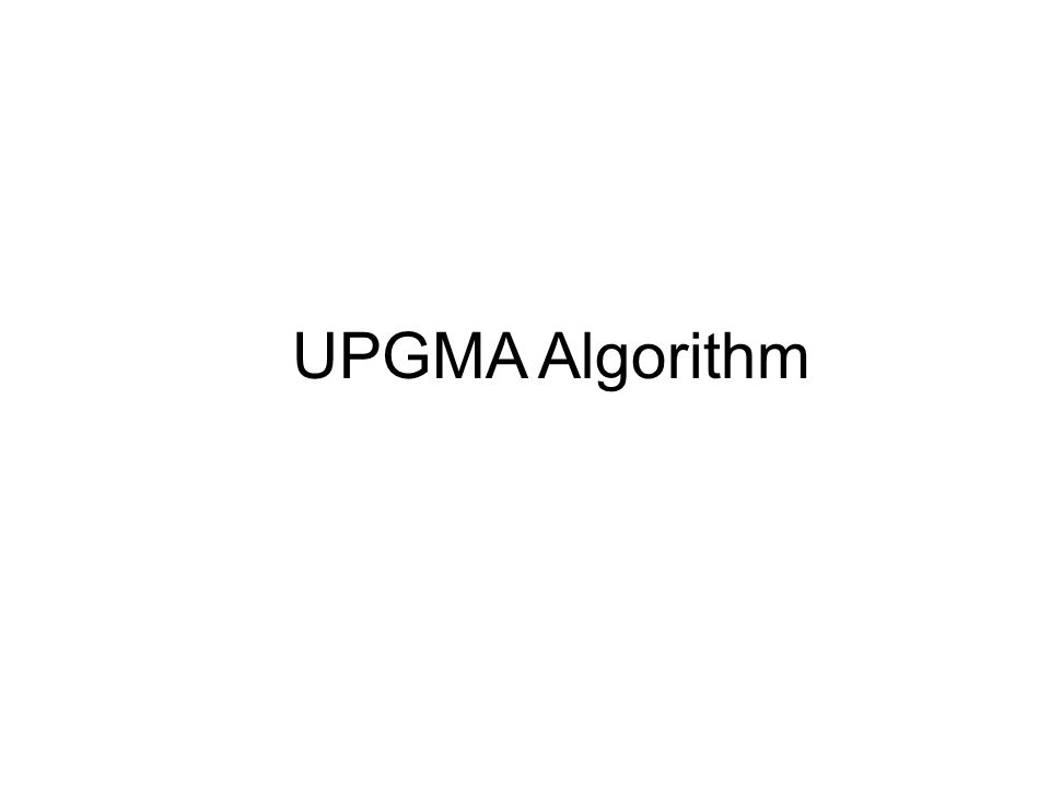UPGMA Algorithm