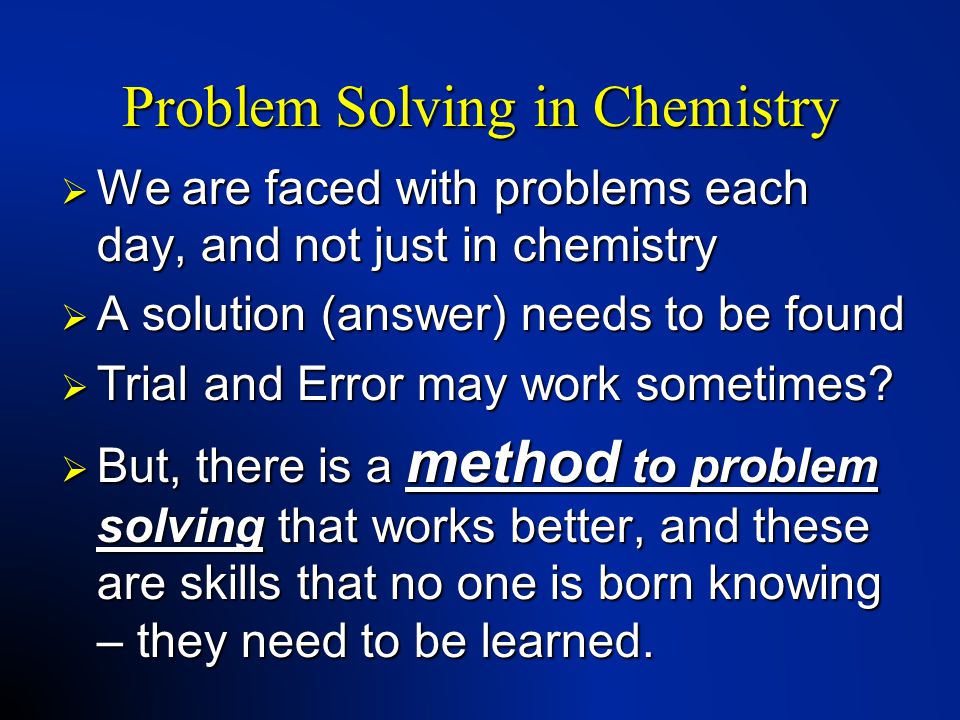 Solving Chemistry Problems