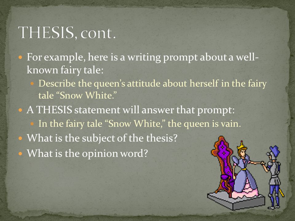 Fairy tales thesis statement