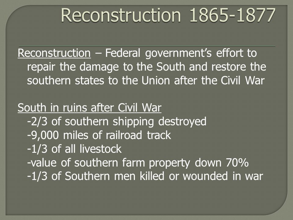 the failure of reconstruction essay the failure of reconstruction essay