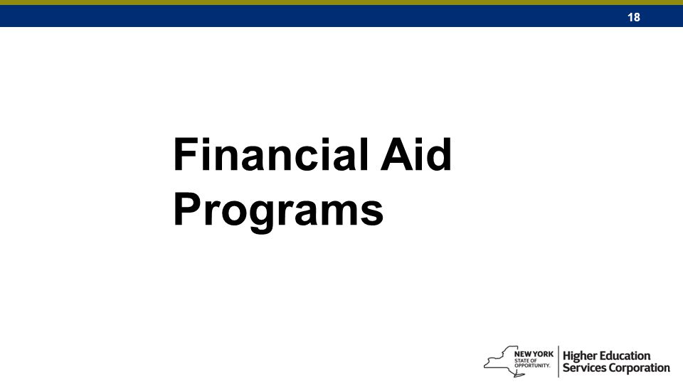 18 Financial Aid Programs