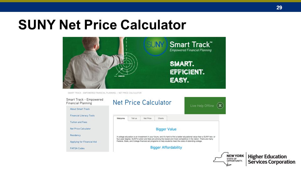 29 SUNY Net Price Calculator